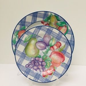 Farmhouse Country 2pcs Set plates Lattice Fruit